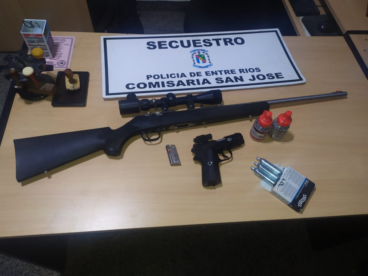 Secuestraron armas de fuegos por Violencia Familiar.