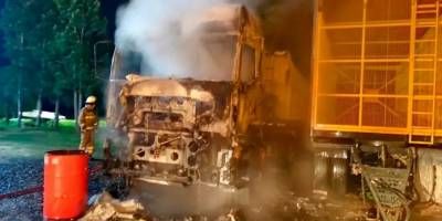 Un camin fue consumido por las llamas de un voraz incendio en Concordia 