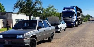 Siniestro vial mltiples solo daos materiales en los rodados.