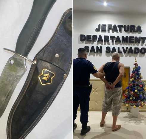 Conduc�a en estado de ebriedad, lo quiso detener la Polic�a y les sac� un cuchillo.