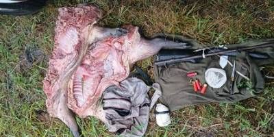 Detuvieron a dos masculinos que se trasladaban en moto con un carpincho y un arma de fuego.