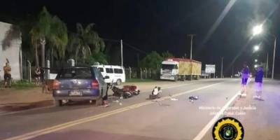 Hospitalizaron a un joven motociclista que choc� contra un auto en Col�n y sufri� graves lesiones