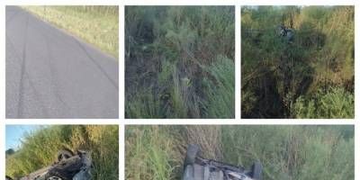 Un veh�culo volc� en ruta 14 jurisdicci�n Pedernal