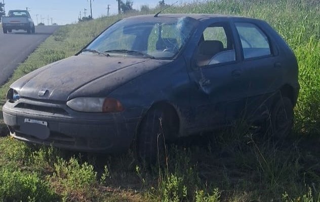 Un automóvil volcó en ruta 38.