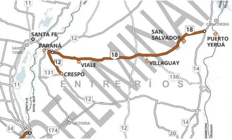 Ruta 18: colorarán peaje en San Salvador y en otros dos departamentos.
