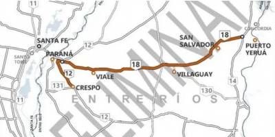 Ruta 18: colorar�n peaje en San Salvador y en otros dos departamentos.