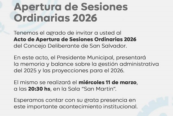 El próximo miercoles, Zambón inaugurara las sesiones ordinarias 2026.