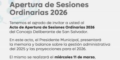 El próximo miercoles, Zambón inaugurara las sesiones ordinarias 2026.