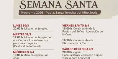 Actividades parroquiales por Semana Santa en la Parroquia Santa "Teresita del Niño Jesús"