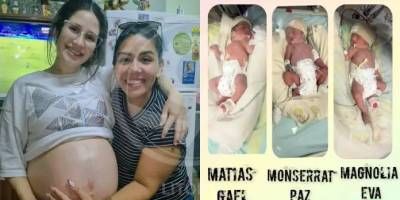 Nacieron Matías, Magnolia y Montserrat en el Hospital Masvernat 