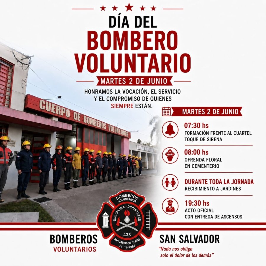 Este 2 de junio nuestros Bomberos celebran su día.