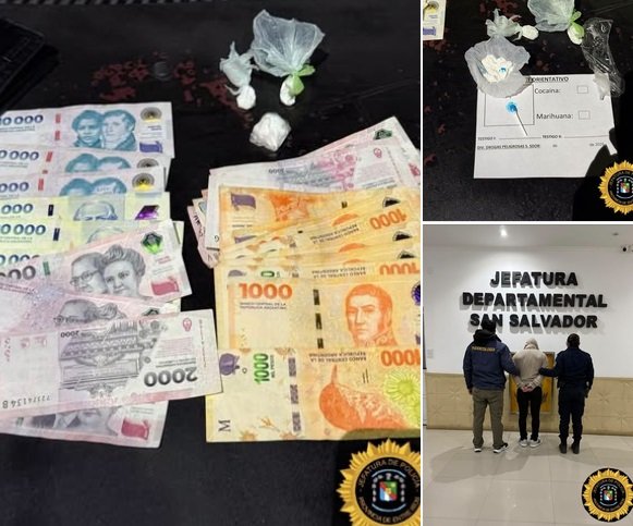 Secuestraron cocaína en un procedimiento en San Salvador.