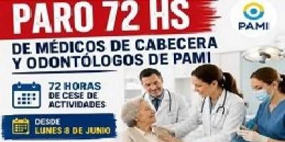 Médicos de cabecera y odontólogos de PAMI inician un paro nacional