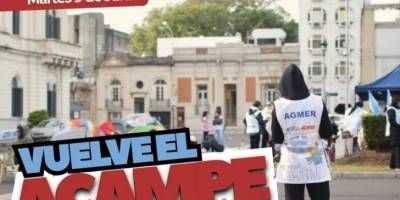 Agmer retoma el acampe frente a Casa de Gobierno en rechazo a la reforma previsional.