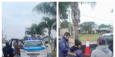 Una pelea en la vía publica terminó con el secuestro de droga, un auto, cuchillos y un machete.