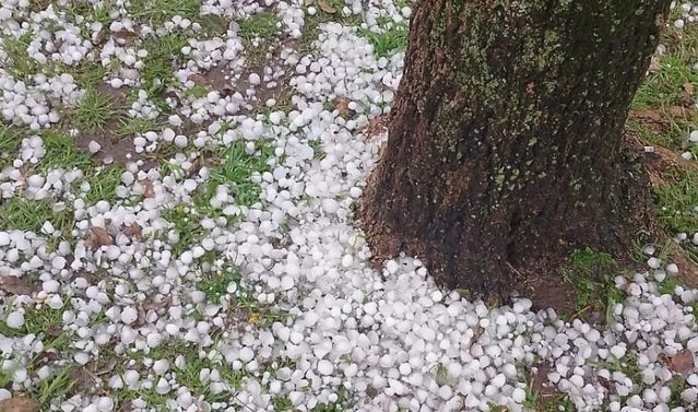 Se registró un fuerte temporal y abundante caída de granizo en la zona de Ramírez, Nogoyá y Hernández