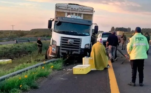 Un camión despistó esta madrugada en la Autovía 14 al intentar esquivar un ciervo 