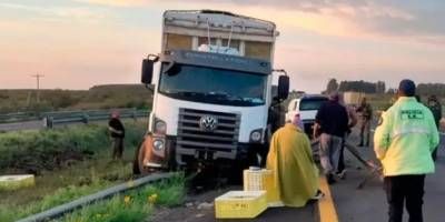 Un camión despistó esta madrugada en la Autovía 14 al intentar esquivar un ciervo 
